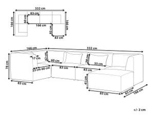 Modulsofa LEMVIG 6-tlg Cremeweiß - Weiß - 332 x 166 cm