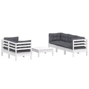 Garten-Lounge-Set (6-teilig) 3012396 Anthrazit - Weiß