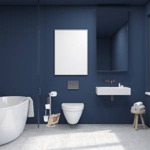 WC Garnitur mit Zeitschriftenhalter Silber - Weiß - Metall - Kunststoff - 30 x 69 x 22 cm
