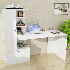 Schreibtisch Domingos Weiß Weiß - Holzwerkstoff - 150 x 120 x 60 cm