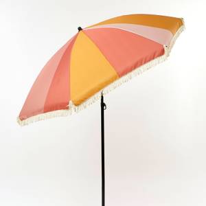 Sonnenschirm Gestreift Orange - Textil - 220 x 238 x 220 cm