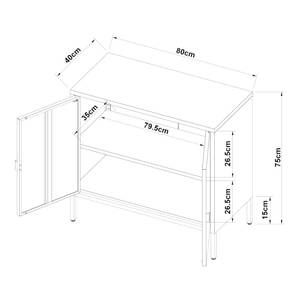 Aktenschrank Hailuoto Grau - Metall - 80 x 75 x 40 cm