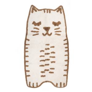 LITTLE CHARLIE tapis enfant petit chat Beige - Marron - Fibres naturelles - Textile - 65 x 2 x 120 cm