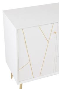 Commode design PIKA couleur blanc Blanc - Bois massif - 80 x 84 x 40 cm