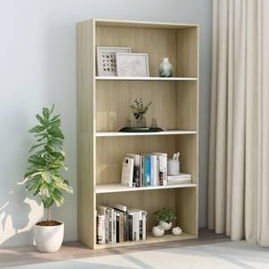 Bücherregal 3016488-3 Braun - Weiß - Holzwerkstoff - 80 x 152 x 30 cm