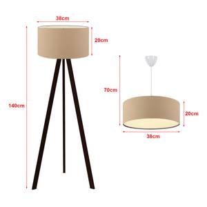 Set de 2 luminaires Scunthorpe E27 beige Beige