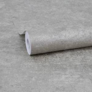 Vliestapete Beton Metallic Grau - Papier - Kunststoff - Textil - 52 x 52 x 1000 cm