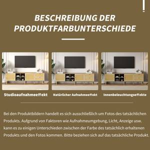 TV-Lowboard Coeus Ⅳ Braun - Holzwerkstoff - Metall - Polyrattan - 40 x 55 x 180 cm