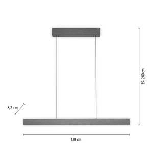 Pendellampe PURE elektrisch ausfahrbar Grau - Metall - 120 x 240 x 120 cm