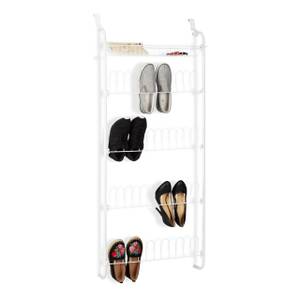 Tür-Schuhregal für 12 Paar Weiß - Metall - Kunststoff - 60 x 144 x 19 cm