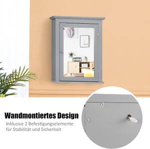 Spiegelschrank Bad Wandschrank Grau - Holzwerkstoff - 15 x 70 x 56 cm