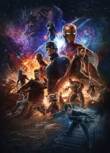 papier peint panoramique Avengers Battle multicolore