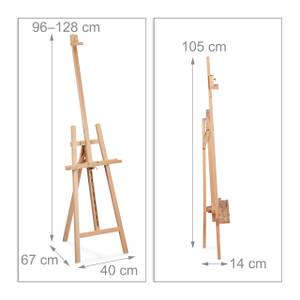 Verstellbare Staffelei aus Buchenholz Braun - Holzwerkstoff - Metall - 40 x 128 x 67 cm