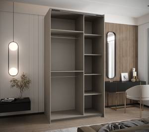 SCHWEBETÜRENSCHRANK LUX Beige - Schwarz - Breite: 140 cm