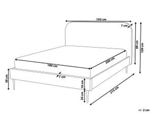 Doppelbett FLAYAT Beige - Schwarz - Creme - Breite: 193 cm