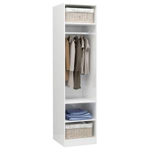 Kleiderschrank 298537-1 Hochglanz Weiß - Weiß - Breite: 50 cm