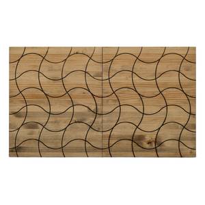 Cabecero Tríptico Ondas 160x59cm EV Marron - Bois massif - Bois/Imitation - 160 x 60 x 5 cm