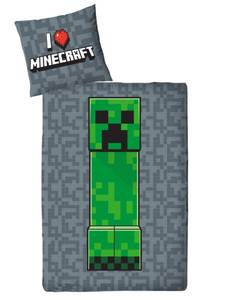 Kinderbettwäsche Minecraft 2-tlg. Schwarz - Grün - Textil - 135 x 200 x 1 cm