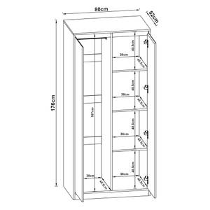 Kleiderschrank Bastheim Breite: 80 cm - 2 Türen