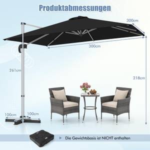 Sonnenschirme ZB33706 Schwarz - Textil - 300 x 261 x 300 cm