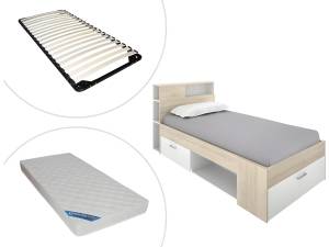 Set Bett + Lattenrost + Matratze LEANDRE 99 x 218 cm