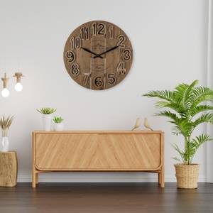 Dekorative Wanduhr Tanbar Braun - Holzwerkstoff - 60 x 60 x 6 cm