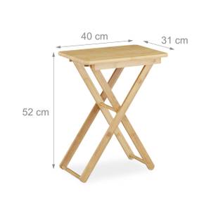 Table d'appoint pliable bambou Marron - Bambou - 40 x 52 x 31 cm