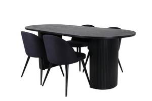 Essgruppe Bianca 67 (5-teilig) Schwarz - Massivholz - 90 x 75 x 200 cm