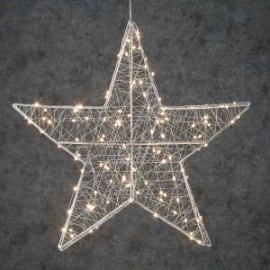 Weihnachtlicher Lichtstern LED Weiß - Metall - 8 x 58 x 58 cm