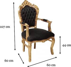 Fauteuil Doré - LOUIS XVI Noir - Doré - Multicolore