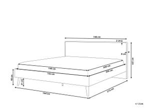 Doppelbett SERRIS Braun - Weiß - Holzwerkstoff - 148 x 101 x 215 cm