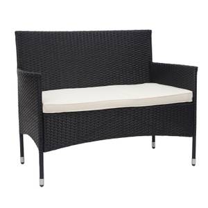 Poly-Rattan Garnitur F55 (4-teilig) Schwarz - Weiß