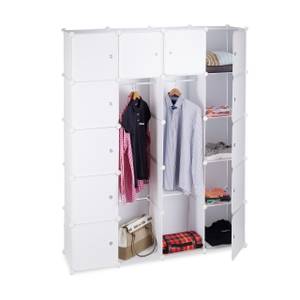 Étagère cube penderie armoire 14 casiers Blanc