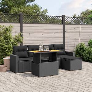 Gartensitzgruppe K903(6-tlg) Schwarz - Massivholz - 69 x 62 x 55 cm