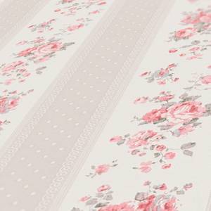 Tapete Floral Greige Weiß Rot Beige - Grau - Rot - Weiß