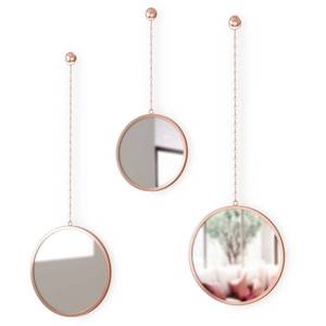 Miroirs ronds suspendus Dima (Lot de 3) Acier / Aluminium - Rose foncé