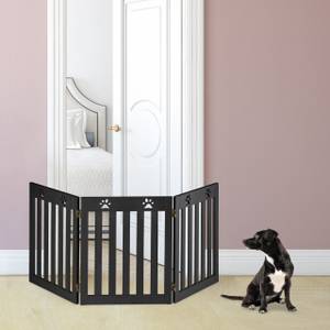 Barrière de sécurité pliable pour chien Noir