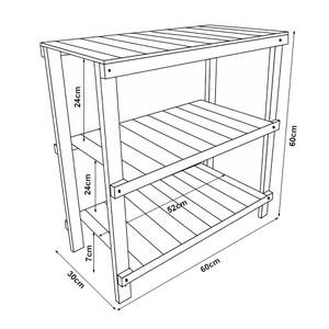 Standregal Kinnula Dunkelbraun - 60 x 60 x 30 cm