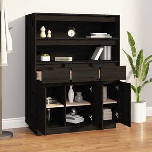 Highboard DE7648 Schwarz - Massivholz - 40 x 117 x 89 cm