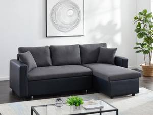 Schlafsofa GAZUR Schwarz - Textil - 148 x 84 x 223 cm