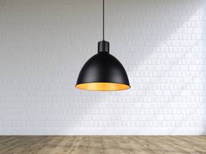 Pendellampe Industrial 1-flammig Black Schwarz - Gold