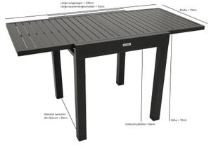 Balkon-Ausziehtisch ALCUDIA Grau - Metall - 70 x 76 x 70 cm