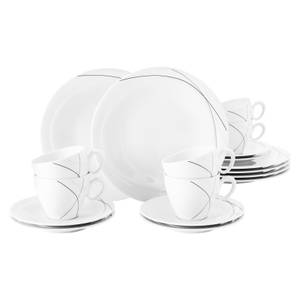 Kaffeeservice Trio Highline 18-teilig Weiß - Ton - Porzellan - 24 x 19 x 43 cm