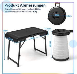 Garten-Essgruppen (3er Set) Schwarz - Metall