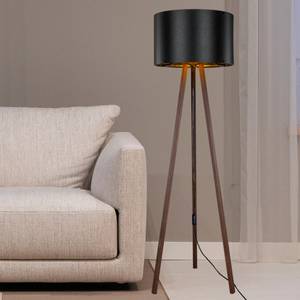 Lampadaire Keynes effet noyer / noir Marron