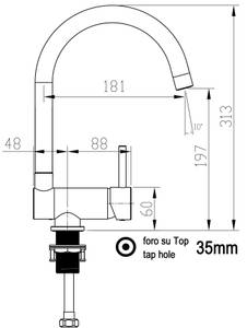 Vorfenster Küchen Armatur mit U-Auslauf Metall - 35 x 32 x 5 cm