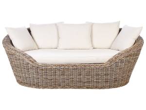 Lounge Sessel CAVO Beige - Blau - Weiß - Rattan - 227 x 80 x 124 cm