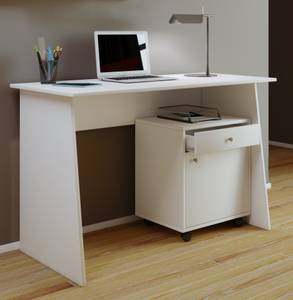 Bureau Table d'ordinateur Masola Maxi Blanc - Largeur : 110 cm
