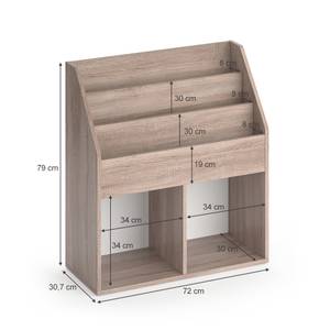 Bücherregal Luigi 34471 Eiche Sonoma Dekor - 72 x 79 x 30 cm