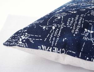 Deko-Kissen Schrift Blau - Textil - 45 x 45 x 12 cm